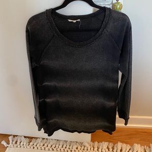 Mystree distressed tie die black sweater